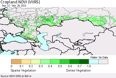 Russian Federation Cropland NDVI (VIIRS) Thematic Map For 9/22/2022 - 9/29/2022