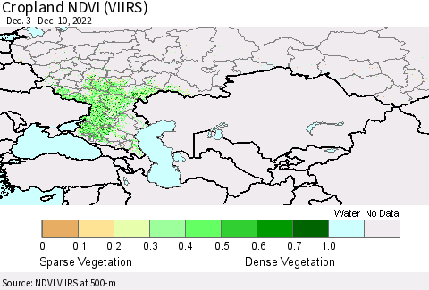 Russian Federation Cropland NDVI (VIIRS) Thematic Map For 12/3/2022 - 12/10/2022
