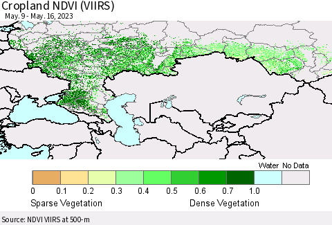Russian Federation Cropland NDVI (VIIRS) Thematic Map For 5/9/2023 - 5/16/2023