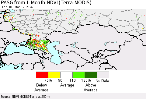Russian Federation PASG from 1-Month NDVI (Terra-MODIS) Thematic Map For 3/5/2024 - 3/12/2024
