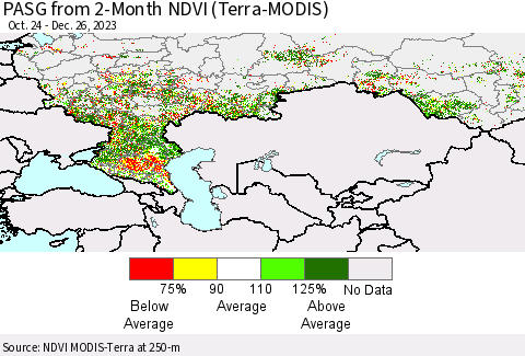 Russian Federation PASG from 2-Month NDVI (Terra-MODIS) Thematic Map For 12/19/2023 - 12/26/2023