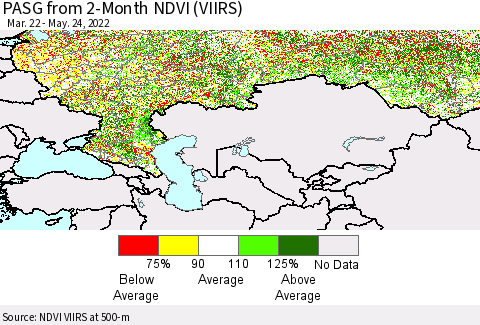 Russian Federation PASG from 2-Month NDVI (VIIRS) Thematic Map For 5/17/2022 - 5/24/2022