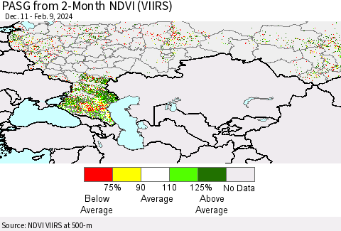 Russian Federation PASG from 2-Month NDVI (VIIRS) Thematic Map For 2/2/2024 - 2/9/2024