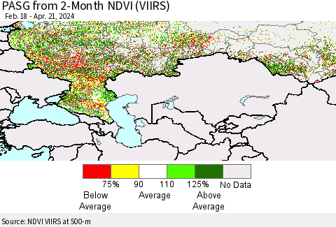Russian Federation PASG from 2-Month NDVI (VIIRS) Thematic Map For 4/14/2024 - 4/21/2024