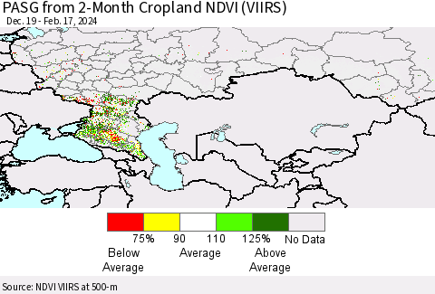 Russian Federation PASG from 2-Month Cropland NDVI (VIIRS) Thematic Map For 2/10/2024 - 2/17/2024