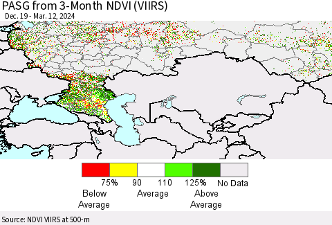 Russian Federation PASG from 3-Month NDVI (VIIRS) Thematic Map For 3/5/2024 - 3/12/2024