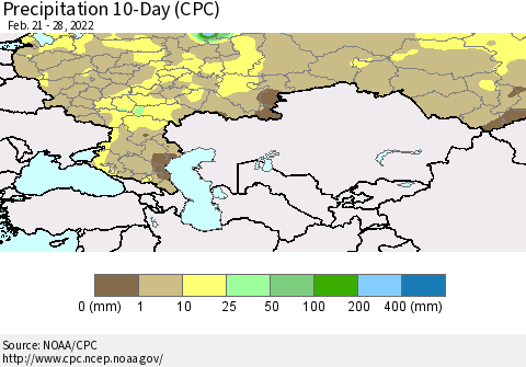 Russian Federation Precipitation 10-Day (CPC) Thematic Map For 2/21/2022 - 2/28/2022