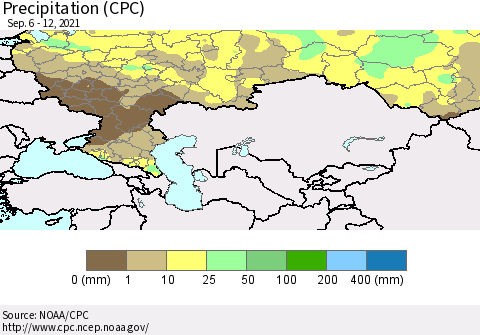 Russian Federation Precipitation (CPC) Thematic Map For 9/6/2021 - 9/12/2021