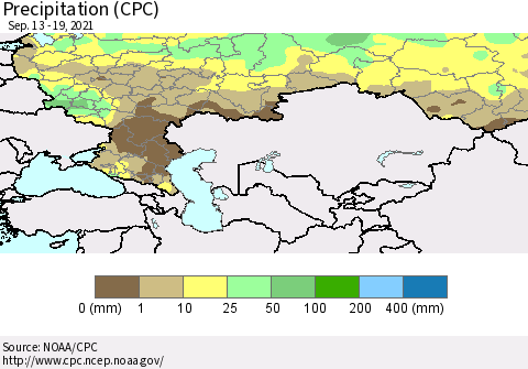 Russian Federation Precipitation (CPC) Thematic Map For 9/13/2021 - 9/19/2021