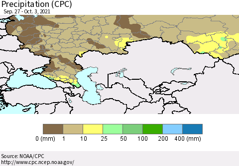 Russian Federation Precipitation (CPC) Thematic Map For 9/27/2021 - 10/3/2021