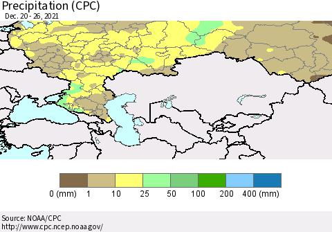 Russian Federation Precipitation (CPC) Thematic Map For 12/20/2021 - 12/26/2021