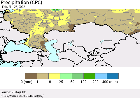 Russian Federation Precipitation (CPC) Thematic Map For 2/21/2022 - 2/27/2022