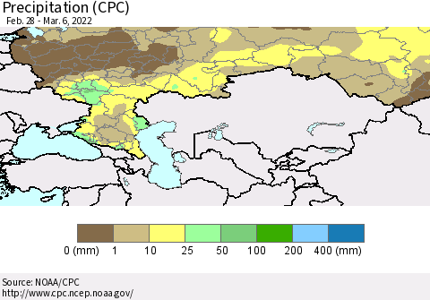 Russian Federation Precipitation (CPC) Thematic Map For 2/28/2022 - 3/6/2022