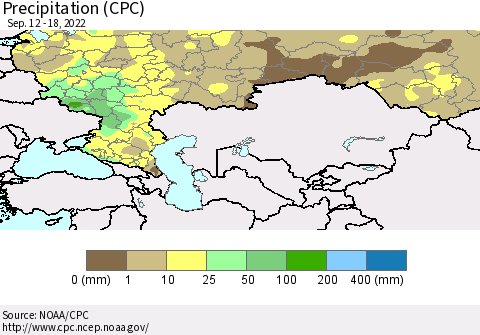 Russian Federation Precipitation (CPC) Thematic Map For 9/12/2022 - 9/18/2022