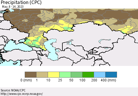 Russian Federation Precipitation (CPC) Thematic Map For 5/8/2023 - 5/14/2023