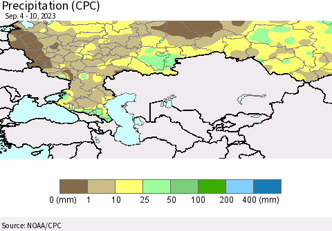 Russian Federation Precipitation (CPC) Thematic Map For 9/4/2023 - 9/10/2023