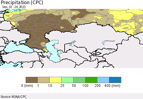 Russian Federation Precipitation (CPC) Thematic Map For 9/18/2023 - 9/24/2023