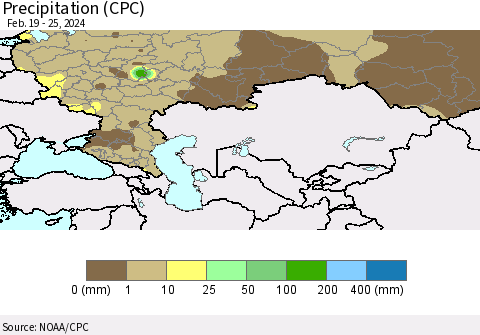 Russian Federation Precipitation (CPC) Thematic Map For 2/19/2024 - 2/25/2024