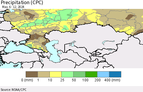 Russian Federation Precipitation (CPC) Thematic Map For 5/6/2024 - 5/12/2024
