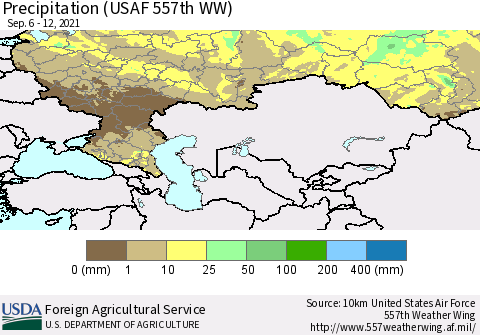 Russian Federation Precipitation (USAF 557th WW) Thematic Map For 9/6/2021 - 9/12/2021
