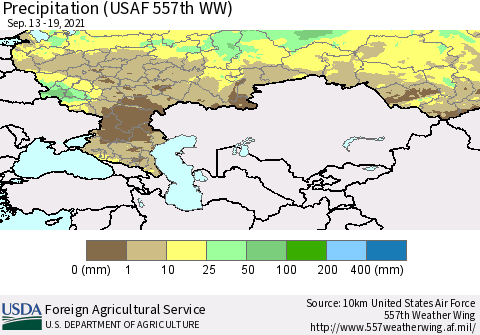 Russian Federation Precipitation (USAF 557th WW) Thematic Map For 9/13/2021 - 9/19/2021