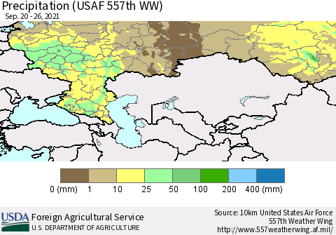 Russian Federation Precipitation (USAF 557th WW) Thematic Map For 9/20/2021 - 9/26/2021