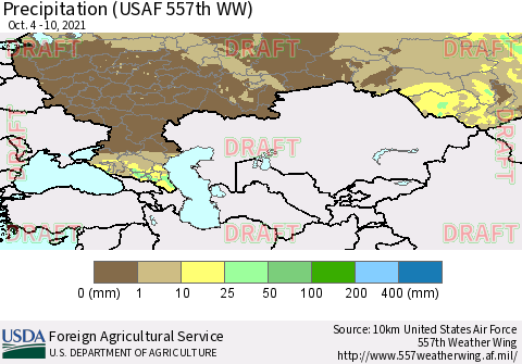 Russian Federation Precipitation (USAF 557th WW) Thematic Map For 10/4/2021 - 10/10/2021