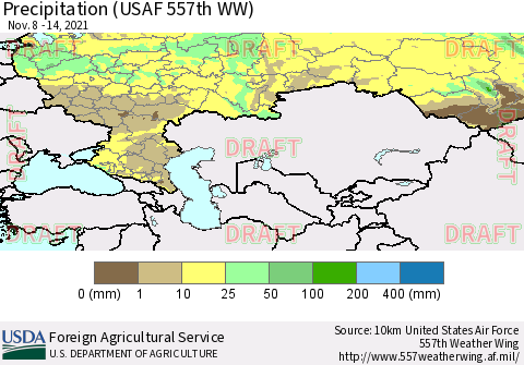 Russian Federation Precipitation (USAF 557th WW) Thematic Map For 11/8/2021 - 11/14/2021