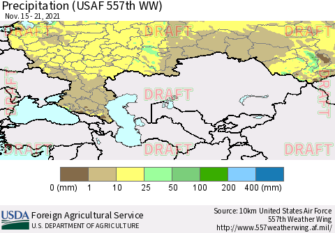 Russian Federation Precipitation (USAF 557th WW) Thematic Map For 11/15/2021 - 11/21/2021
