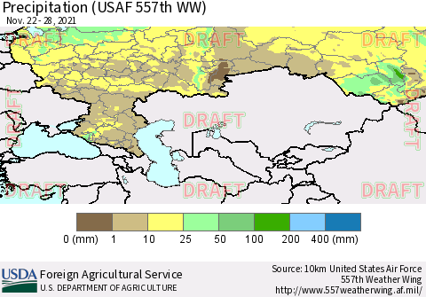 Russian Federation Precipitation (USAF 557th WW) Thematic Map For 11/22/2021 - 11/28/2021