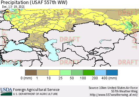 Russian Federation Precipitation (USAF 557th WW) Thematic Map For 12/13/2021 - 12/19/2021