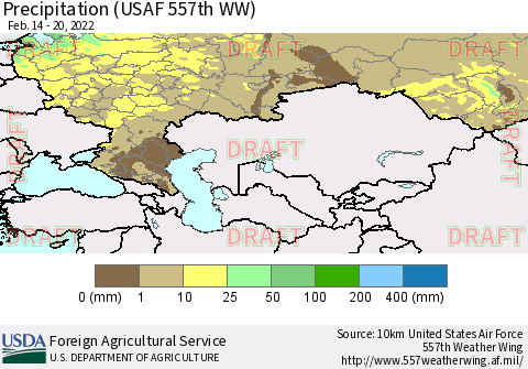 Russian Federation Precipitation (USAF 557th WW) Thematic Map For 2/14/2022 - 2/20/2022