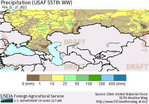 Russian Federation Precipitation (USAF 557th WW) Thematic Map For 2/21/2022 - 2/27/2022