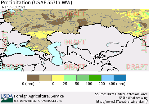 Russian Federation Precipitation (USAF 557th WW) Thematic Map For 3/7/2022 - 3/13/2022