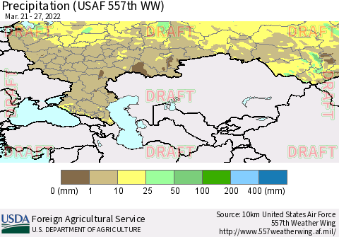 Russian Federation Precipitation (USAF 557th WW) Thematic Map For 3/21/2022 - 3/27/2022