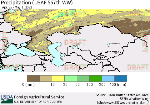 Russian Federation Precipitation (USAF 557th WW) Thematic Map For 4/25/2022 - 5/1/2022