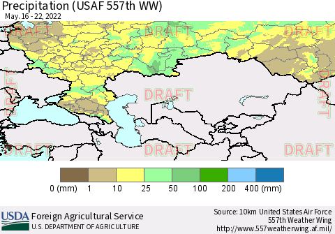 Russian Federation Precipitation (USAF 557th WW) Thematic Map For 5/16/2022 - 5/22/2022