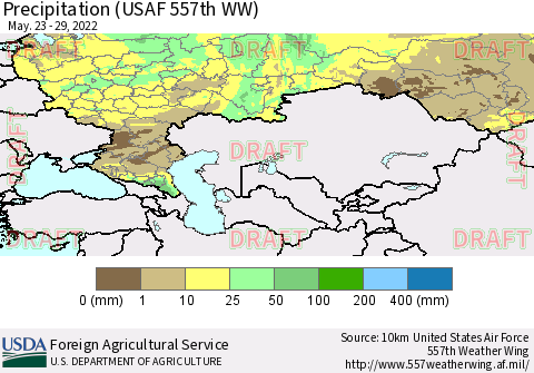 Russian Federation Precipitation (USAF 557th WW) Thematic Map For 5/23/2022 - 5/29/2022