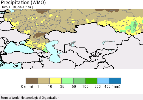Russian Federation Precipitation (WMO) Thematic Map For 12/4/2023 - 12/10/2023