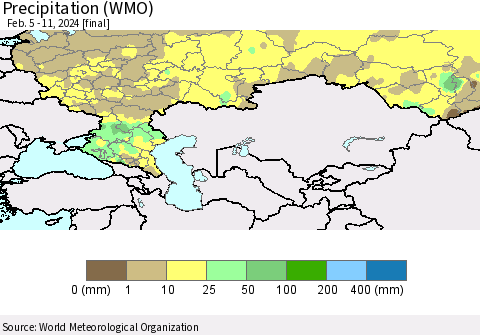 Russian Federation Precipitation (WMO) Thematic Map For 2/5/2024 - 2/11/2024