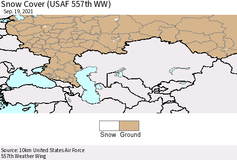 Russian Federation Snow Cover (USAF 557th WW) Thematic Map For 9/13/2021 - 9/19/2021