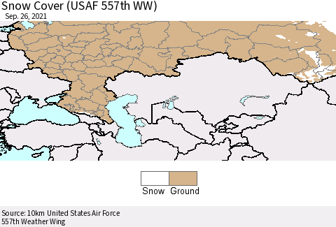 Russian Federation Snow Cover (USAF 557th WW) Thematic Map For 9/20/2021 - 9/26/2021