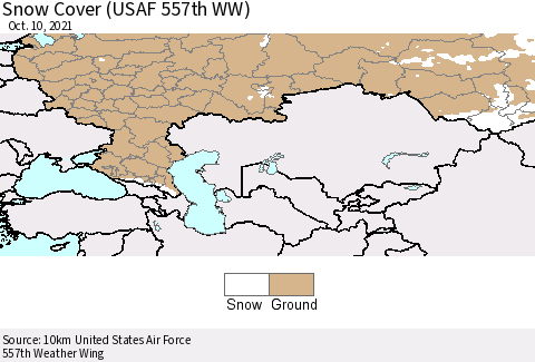 Russian Federation Snow Cover (USAF 557th WW) Thematic Map For 10/4/2021 - 10/10/2021