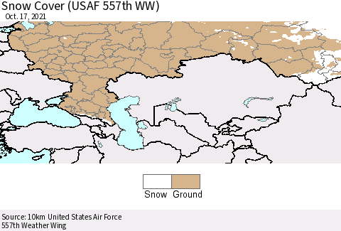 Russian Federation Snow Cover (USAF 557th WW) Thematic Map For 10/11/2021 - 10/17/2021
