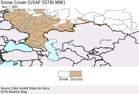 Russian Federation Snow Cover (USAF 557th WW) Thematic Map For 11/1/2021 - 11/7/2021