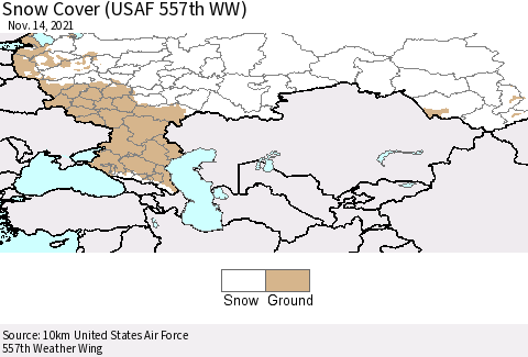 Russian Federation Snow Cover (USAF 557th WW) Thematic Map For 11/8/2021 - 11/14/2021
