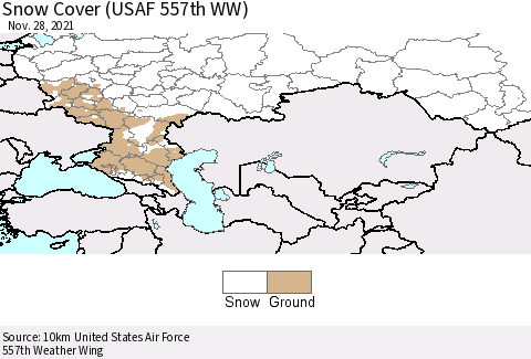 Russian Federation Snow Cover (USAF 557th WW) Thematic Map For 11/22/2021 - 11/28/2021