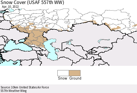 Russian Federation Snow Cover (USAF 557th WW) Thematic Map For 4/4/2022 - 4/10/2022