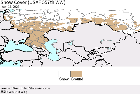 Russian Federation Snow Cover (USAF 557th WW) Thematic Map For 4/11/2022 - 4/17/2022
