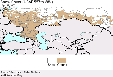 Russian Federation Snow Cover (USAF 557th WW) Thematic Map For 4/18/2022 - 4/24/2022